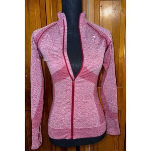Gymshark Flex Zip Through Jacket in Burgundy Marl Size X-Small